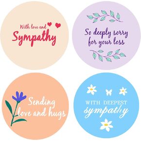 Sympathy Stickers,Greeting Condolence Labels for Envelope Packaging Bags Mailers and Handmade Products,1.5 Inch,504 Pcs Per Pack.