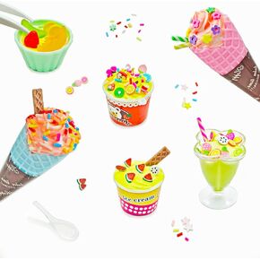 DIY Mini Food Play Toy Making Material Kit Simulation Cream Food Play Kitchen Pretend Play Food Set for Kids Aged 8+ to Make Your Food Not Edible (Cake Bubble Tea)