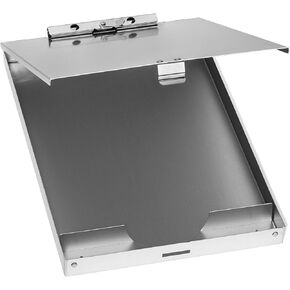 Blue Summit Supplies Aluminum Storage Clipboard, 1 Compartment, Clip for Letter Paper, Great for Office, Jobsite or Classroom