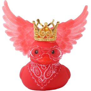 1PC Blue Angel Rubber Duck,Rubber Duck Car Decorations,Blue Angel Duck,Duck Dashboard Decorations,Car Decorative Duck Accessories with Mini Crown and Glasses, Blue Wings