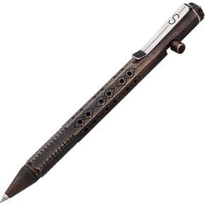 SMOOTHERPRO Solid Brass Bolt Action Pen Compatible with Pilot G2 Refill Stainless Steel Clip Hexagonal Six Edge Grip for Pocket Business EDC Signature Color Bronze(PT636)