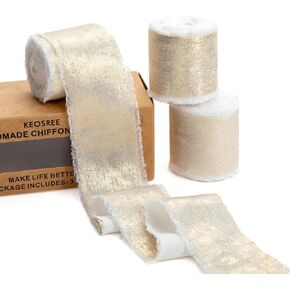 Multicolour Silk Chiffon Ribbon,Frayed Shimmery Silk Ribbon for Bridal Flower Bouquet Christmas Gift Wrapping Wedding Decor Invitations Decorations 1.5" x 18 Yards (2Yards X 9 Rolls)