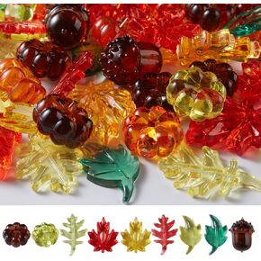 Thanksgiving Acrylic Holiday Gems 120 Pcs Crystals Gems for Table Scatter, Thanksgiving Party Decoration Favor Vase Filler, (Thanksgiving Gems)