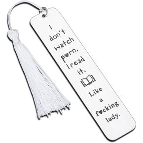 I Dont Watch Por n Bookmark, Smuty Bookmarks for Women Adults, Book Marks for Reading Women Spicy, Dark Romance Bookmarks, Smutty Book Lovers Nerd Bookish Book Club Gifts, Stainless Steel Bookmark