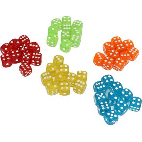 5 Pcs Waterproof Crystal Dices 25mm Transparent Dice 6 Sided Round Corner Crystal Dices Board Game Dices
