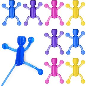 NUOBESTY Sticky Wall Crawler Toy 30Pcs Stretchy Sticky Toys Stretchy Bendable Man Stress and Relief Fidget Toys for Kids Party Supplies, Birthdays, Gifts, Halloween, Christmas Novelty Fidget Toy