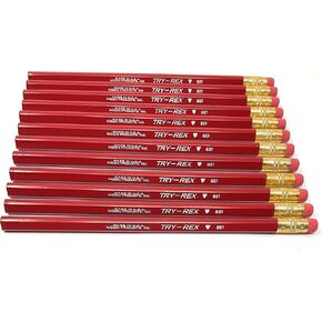Try-Rex Jumbo Triangular Training Pencils with Eraser, Pack of 24, with Bonus Pencil Sharpener