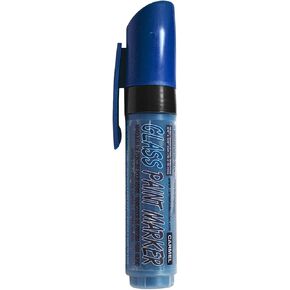 Carmel Glass Paint Marker Wide Tip (Blue), Pack of 1, Removable Window Marker, Washable Windshield Marker for Auto Body Shops, Car Dealers & Window Artists