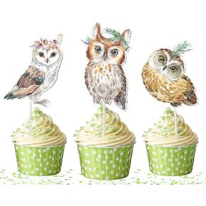 10 pcs Owl Cupcake Toppers - Whimsical Owl Cake Decorations for Enchanting Celebrations