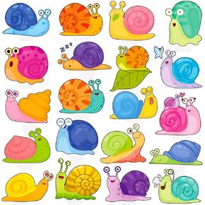 Snail Cupcake Toppers 48Pcs Insect Snail Party Decorations Colorful Snail Cake Decorations Snail Birthday Party Supplies for Snail Theme Baby Shower Decor