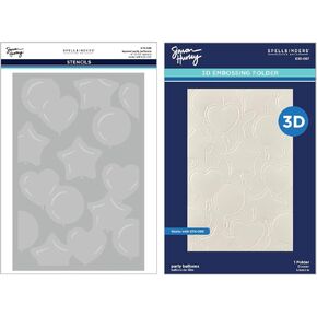 Spellbinders 3D Folder Bundle Stencil, Party Balloons, Birthday Bash