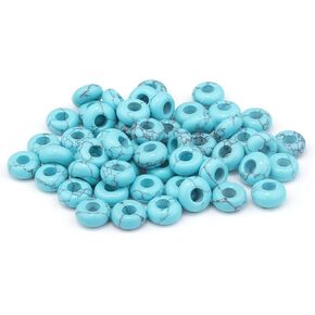 Youngbling Large Hole Gemstone Beads for Jewelry Making,Loose Macrame Natural Stone Beads Pack of 15,Opal Stone(5 * 10mm)