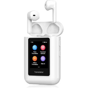 A8 AI Translator Earbuds 2025 Model ChatGPT Offline Translator Earbuds Real Time لا يوجد تطبيق مطلوب جهاز مترجم لغة الاستخدام المستقل لـ 144 لغة لسفر العمل والاستخدام اليومي