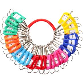 Nicunom Portable Metal Ring Key Organizer with 30 Hooks & Key Tags with Ring, Janitor Key Ring Tags Key Holder for Office, Hotel, Apartments, Real Estate Sales, Car Service Key Management
