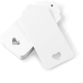 ANGEL & DOVE 25 White Heart Card Balloon Message Tags - Perfect for Funeral, Wedding, Celebration of Life