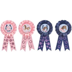 Saddle Up Award Ribbons (Pack of 4) - 5.8" x 3" | Assorted Color - Perfect Party Favors & Unique Giveaways for Memorable Celebrations