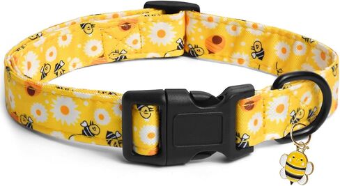 TDTOK Cotton Cute Dog Collar for Small Medium Large Dogs, Adjustable Soft Lightweight with Quick Release Plastic Buckle Dog Collar for Female Male Dogs in Saudi Arabia
