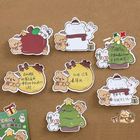 8 Pack Cute Sticky Notes Cartoon Christmas Sticky Memo Pads Kawaii Xmas Small Self-Stick Memo Note Pad Office School Supplies (8 Pack X-mas) in Saudi Arabia