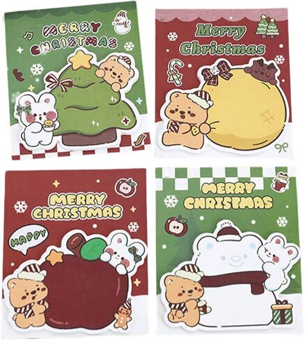 8 Pack Cute Sticky Notes Cartoon Christmas Sticky Memo Pads Kawaii Xmas Small Self-Stick Memo Note Pad Office School Supplies (8 Pack X-mas) in Saudi Arabia