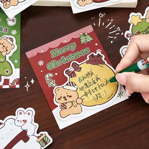8 Pack Cute Sticky Notes Cartoon Christmas Sticky Memo Pads Kawaii Xmas Small Self-Stick Memo Note Pad Office School Supplies (8 Pack X-mas) in Saudi Arabia