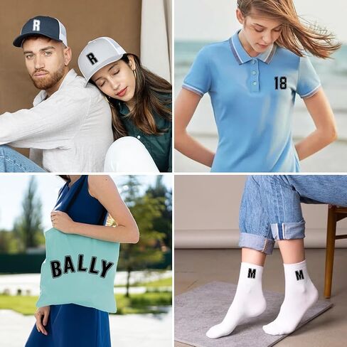 358 Pcs Iron on Numbers and Letters, 8 Inch and 3 Inch Heat Transfer Numbers with 2 Inch Iron on Letters, Jersey Numbers for Sports T-Shirts Team Uniform for Football Basketball (Black) in Kuwait