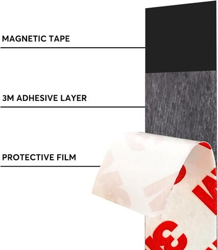 Thin Magnetic Tape 1 Roll (30'L x 0.6" W),Adhesive Backed Strips for Photo Paper,Pictures Display On Fridge,White Board,Magnets for ONLY Lightweight Craft in Saudi Arabia