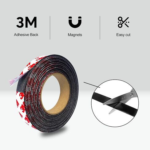 Thin Magnetic Tape 1 Roll (30'L x 0.6" W),Adhesive Backed Strips for Photo Paper,Pictures Display On Fridge,White Board,Magnets for ONLY Lightweight Craft in Saudi Arabia