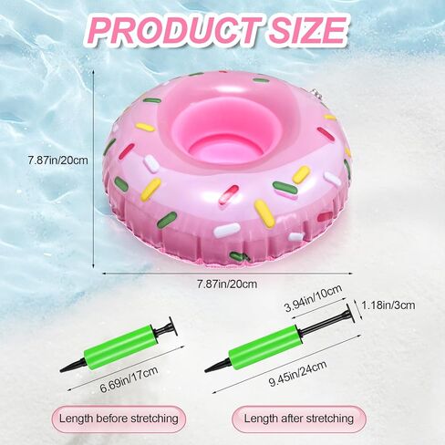 12 Pcs Inflatable Drink Floats Reusable Lightweight Inflatable Drink Float Cup Coasters with 1pc Air Pump for Pool Party Hot Tubs Lakes Oceans for Boys Girls Adults Summer Pool in Saudi Arabia