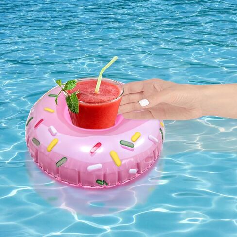 12 Pcs Inflatable Drink Floats Reusable Lightweight Inflatable Drink Float Cup Coasters with 1pc Air Pump for Pool Party Hot Tubs Lakes Oceans for Boys Girls Adults Summer Pool in Saudi Arabia