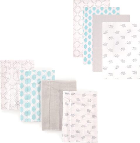 Luvable Friends Unisex Baby Cotton Flannel Burp Cloths and Receiving Blankets, 8-Piece, Sailboat, One Size in Saudi Arabia