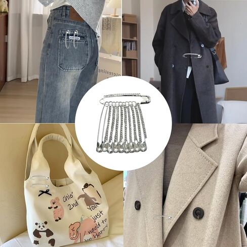 24Pcs Rhinestone Safety Pins Faux Crystal Brooches Sweater Shirt Dress Scarf Hat Decoration Accessories (Silver) in Saudi Arabia