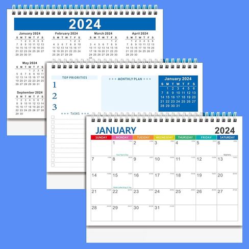 2024 تقويم مكتب صغير، تقويم مكتب قائم، يناير 2024 - ديسمبر 2024 تقويم مكتبي قابل للطي، 9 بوصة × 7.3 بوصة تقويم مكتب شهري صغير للمنزل والمكتب والمدرسة - زهرة صغيرة in Saudi Arabia