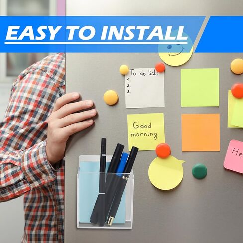 4 قطع حامل أقلام تحديد مثبت على الحائط حامل أقلام أكريليك شفاف مع أشرطة لاصقة شفافة منظم علامات المسح الجاف للسبورة البيضاء وخزانة الثلاجة وسبورة الطباشير in Kuwait