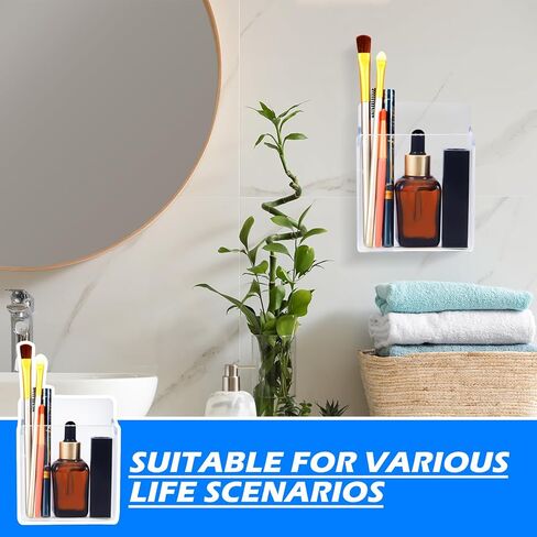 4 قطع حامل أقلام تحديد مثبت على الحائط حامل أقلام أكريليك شفاف مع أشرطة لاصقة شفافة منظم علامات المسح الجاف للسبورة البيضاء وخزانة الثلاجة وسبورة الطباشير in Kuwait