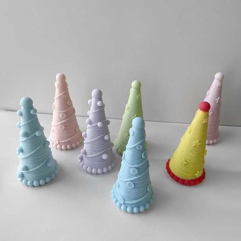Tone Fun Round Headed Button,Stars and Hairball Christmas Tree (3pcs/Set) Shape Candle Silicone Molds for Making Candle, Resin, Aromatherapy Candles, Handmade Wax Soap, Home Decor, Craft in Saudi Arabia