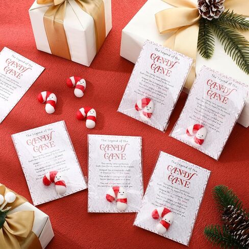 Civaner 50 Sets Christmas Fidget Toys Bulk Mini Cute Stress Relief Toys with Motivational Card and Gift Bags Christmas Candy Cane Stress Relief Toys Gifts for Employee Coworker Teacher Friends in Kuwait