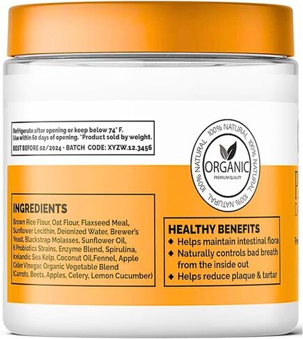 Avery's Holistic Paws Probiotic Dental Stick Treats for Dogs - 23 Peanut Butter Edible Dog Chews, 3 Inches Each - Natural & Organic Dog Chew Sticks for Oral Care - Teeth Cleaning Chews Made in USA in Saudi Arabia