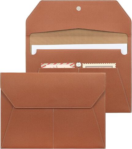 مجلد ملفات FYY - حافظة مستندات من جلد البولي يوريثان مقاس A4 ومنظم ملفات ومحفظة حافظة للكمبيوتر اللوحي مع إغلاق مغناطيسي للمنزل والمدرسة والمكتب والقرطاسية باللون الأزرق الداكن in Saudi Arabia