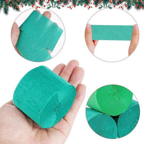 jiebor عيد الميلاد اللافتات الخضراء كريب ورقة اللافتات 492ft 6 لفات لعيد الميلاد حفل زفاف عيد ميلاد المنزل الفصول الدراسية مكتب باب جدار ديكورات الحفلات in Kuwait