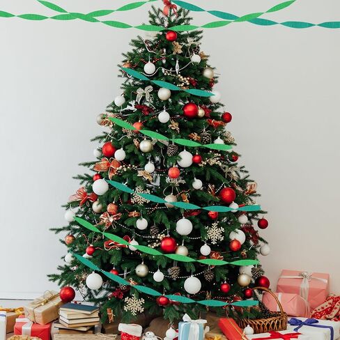 jiebor عيد الميلاد اللافتات الخضراء كريب ورقة اللافتات 492ft 6 لفات لعيد الميلاد حفل زفاف عيد ميلاد المنزل الفصول الدراسية مكتب باب جدار ديكورات الحفلات in Kuwait