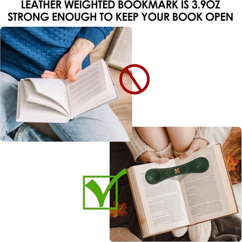 Weighted Bookmarks Book Weight Page Holder Genuine Leather Book Open Holder for Men Women Gift for Writer Reader (BPH02-Navy) in Saudi Arabia