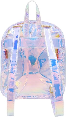 Women Holographic Metallic Shoulder Bag Casual Daypack Silver in Saudi Arabia