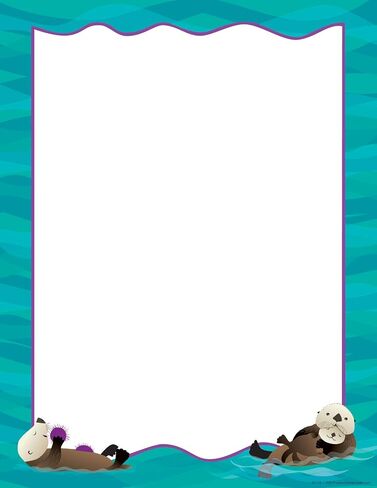 Barker Creek Designer Computer Paper, Sea & Sky Otters, 8.5" x 11", Decorative Printer Paper, Stationery, 50 Sheets per Pkg, Home, School and Office Supplies (718) in Saudi Arabia
