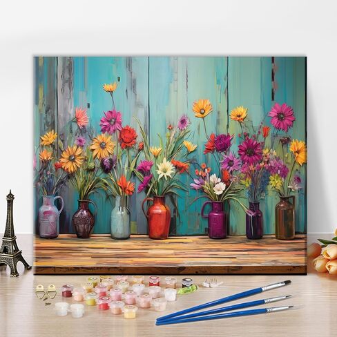 Colorful Parrot Paint by Numbers Adult Vibrant of a Macaw Made Paint by Number Brightly Colored Paint Splatters Easy DIY Oil Painting for Kits Paint by Number Kits Gift Home Decor, 16 x20 inches in Saudi Arabia