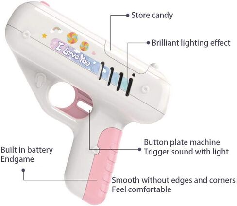 Candy Gun Sugar Lollipop Gun Sweet Toys, Light Toy Lollipop Storage, Childrens Candy Toy Surprise Ideas Gifts for Boys and Girls Novelty Surprise Ideas Gifts for Children in Saudi Arabia