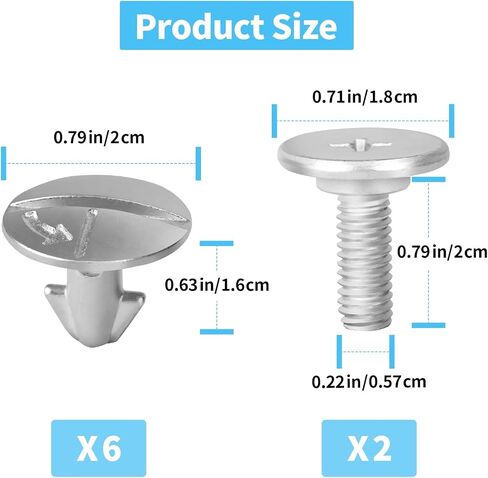 2 PCS Lower Engine Cover Bolt Pin Screws Set Compatible with Honda Civic Accord CRV, Replaces 90105-TBA-A00 in Kuwait