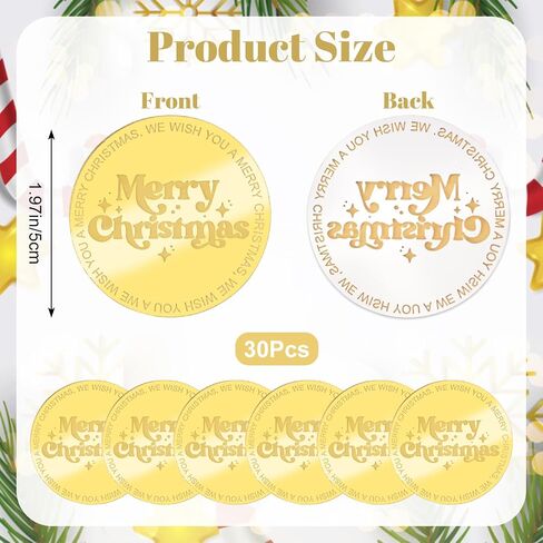 30Pcs Christmas Cake Toppers Golden Round Merry Christmas Acrylic Cupcake Signs Christmas Themed Mirror Cake Discs for DIY Decor Supplies in Saudi Arabia