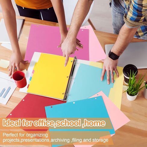 Geyoga 400 Pieces 3 Ring Binder Dividers with Tabs 8 Tab Dividers for 3 Ring Binders 50 Sets Letter Size Page Dividers for 3 Ring Binder (Multicolor) in Saudi Arabia