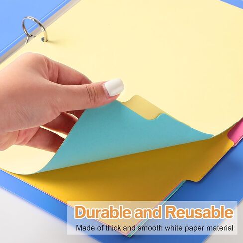 Geyoga 400 Pieces 3 Ring Binder Dividers with Tabs 8 Tab Dividers for 3 Ring Binders 50 Sets Letter Size Page Dividers for 3 Ring Binder (Multicolor) in Saudi Arabia