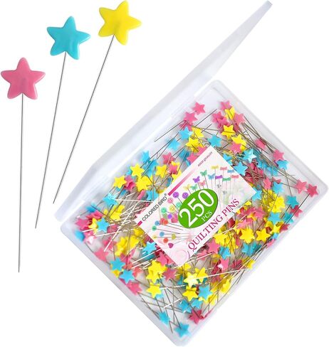 250 Pieces Head Pins Straight Pins Boxed for Sewing DIY Projects (Assorted Colors,Pentagram shape), Mixed in Saudi Arabia